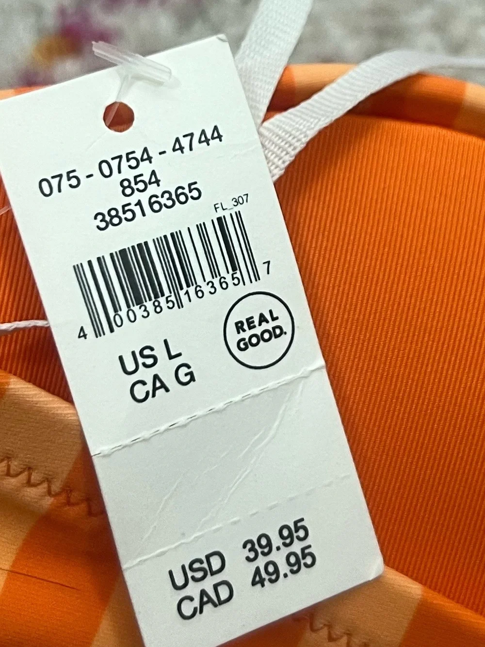 NWT Aerie O-ring Cheeky Halter Bikini Size Large Orange Geranium Stripes
